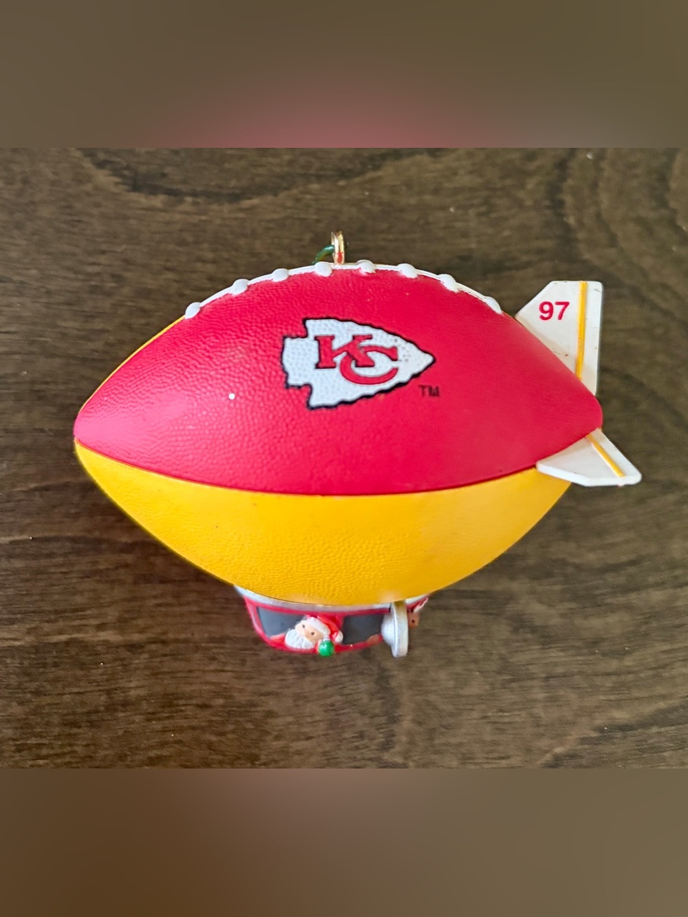 Hallmark Keepsake Ornament Kansas City Chiefs Blimp 1997 NFL Collection NO BOX